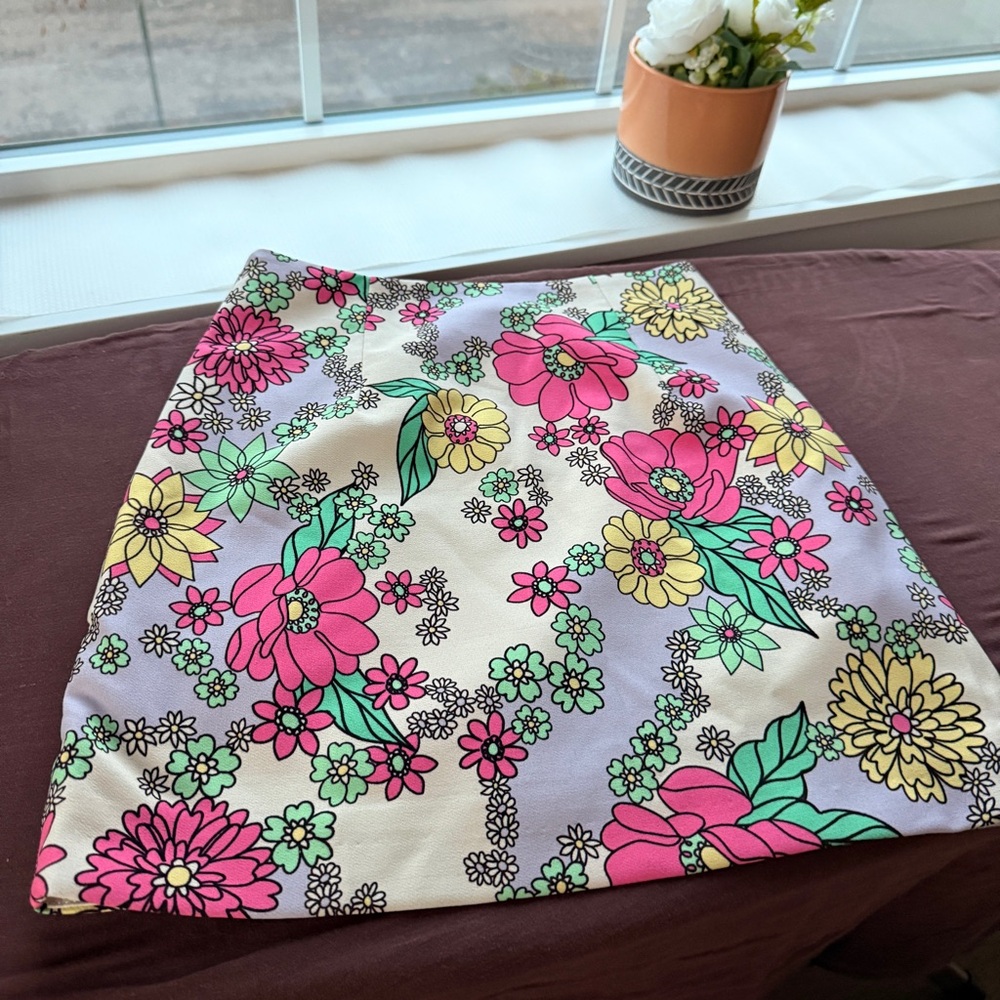 Zara Multicolor Floral Print Skirt